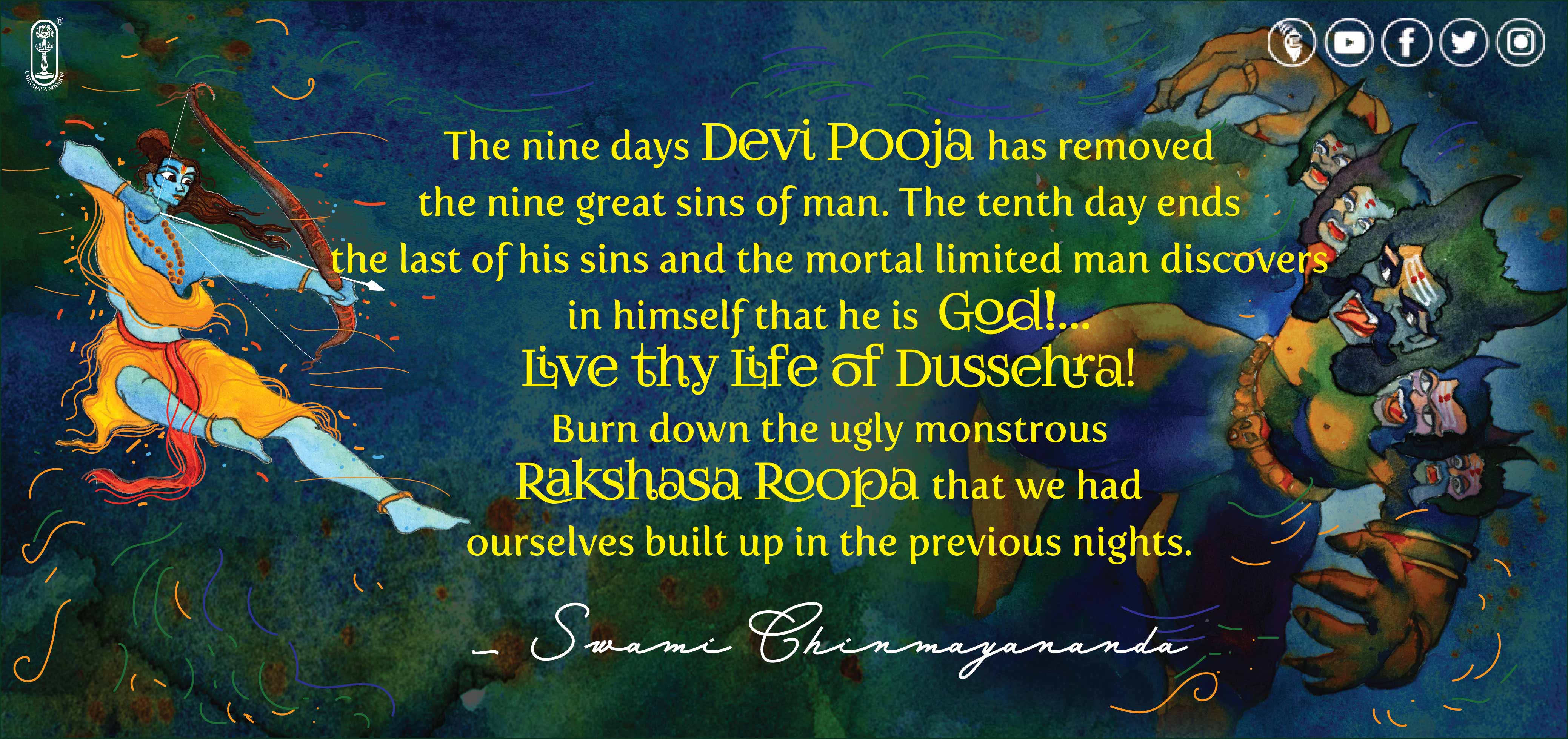 Dussehra Message of Swami Chinmayananda